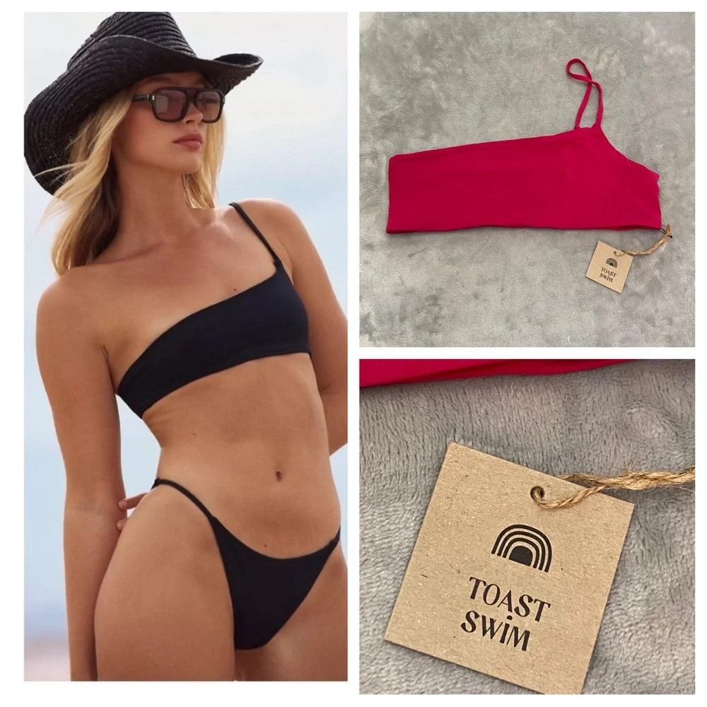 New! Free People x Toast Signature One-Shoulder Bikini top 21619
